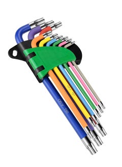 9Pcs Metric Hex Key Set,Star Allen Key Set with Color Coding and Torque Handle 2-4.6mm,T10-T50 Anti-Slip Long Ball End Hex Wrench Set, for Disassembly and Maintenance