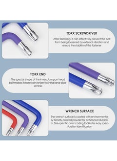 GNAFOTU 9Pcs Metric Hex Key Set,Star Allen Key Set with Color Coding and Torque Handle 2-4.6mm,T10-T50 Anti-Slip Long Ball End Hex Wrench Set, for Disassembly and Maintenance  - Image 5