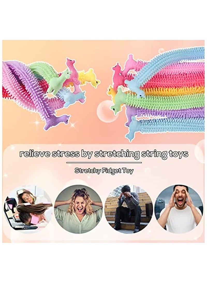 DELGREEN 12 Pcs Dinosaur Stretchy String Fidget Sensory Toys, Relaxing Toys for Kids Ans Adults Stress Relief, Goodie Bag Fillers, Party Favor (Random Color) - Image 5