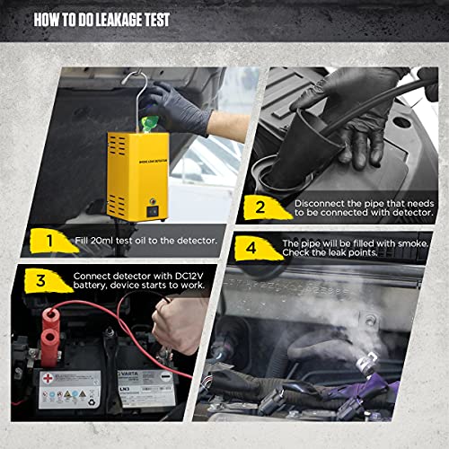 Autool Smoke Leak Detector SDT106 Automotive Smoke Machine Car Smoke Tester Fuel Leak Detectors EVAP Smoke Tester Car Pipe Leakage Tester Vacuum Leaks Detector Built-in Air Pump for 12V Vehicles - Image 5