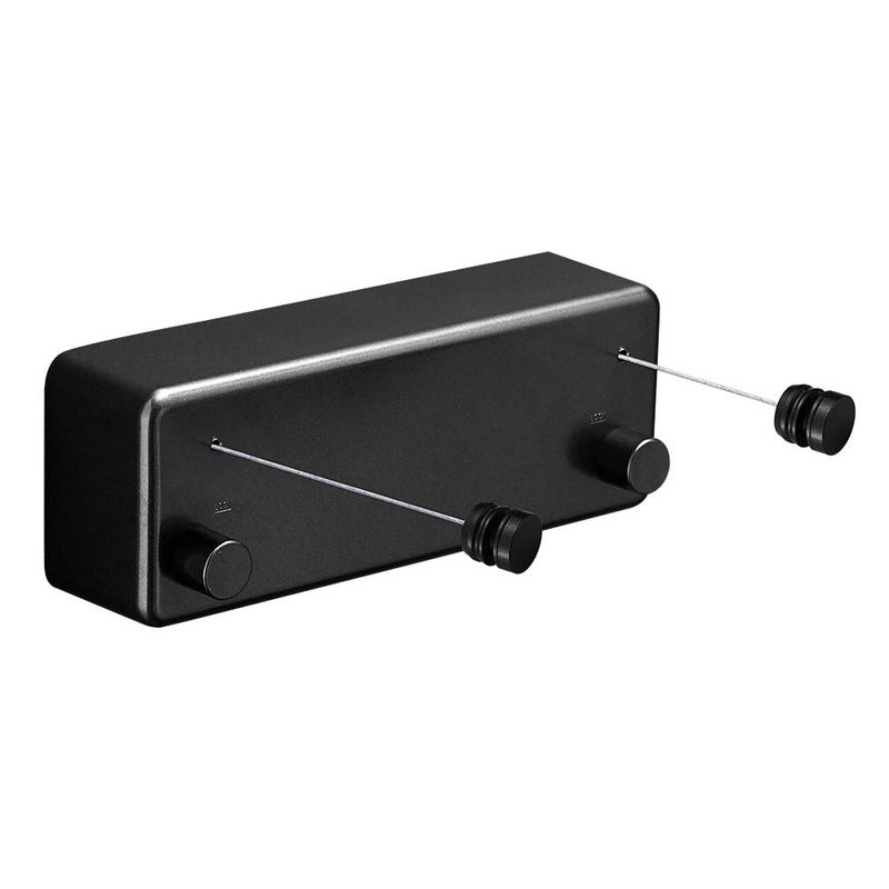 BESy Retractable Clothesline ABS caseAluminum Dryer with Adjustable Stainless Steel Double Rope String Hotel Style Heavy DutyWall Mounted Method 138 FeetsBlack