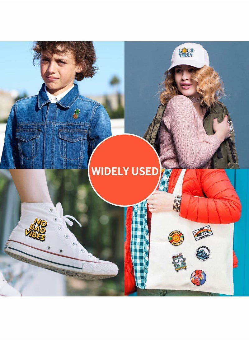 Y&D - 10 Pieces Iron On Patches and Embroidered for Clothing with Sewing Kit Jackets Backpacks Jeans Clothes Each Patch - Image 1