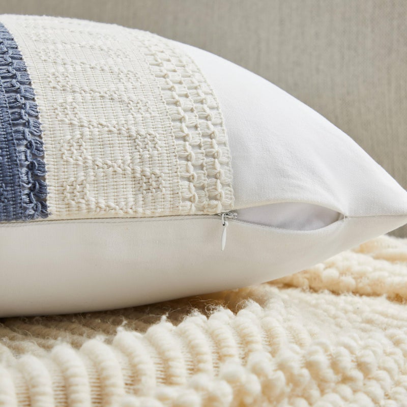 Throw Pillow Covers 45x45cm Breathable 100% Natural Cotton - Premium Macramé Accent Decorative Pillow Cover for Sofa Bed Living Room Farmhouse Boho Decor - Image 3