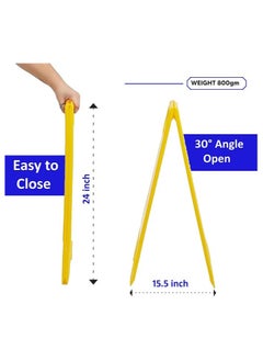 VINSTAR (Pack of 2)Safety wet floor signage & Cleaning in Progress Sign Board, Caution Wet Floor Warning Signs 2-Sided Yellow Caution Board for commercial use  - Image 4