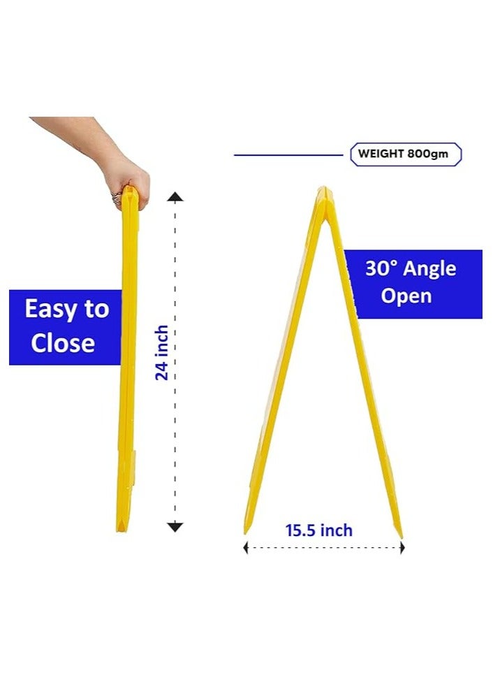 VINSTAR (Pack of 2)Safety wet floor signage & Cleaning in Progress Sign Board, Caution Wet Floor Warning Signs 2-Sided Yellow Caution Board for commercial use - Image 4