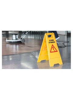 VINSTAR (Pack of 2)Safety wet floor signage & Cleaning in Progress Sign Board, Caution Wet Floor Warning Signs 2-Sided Yellow Caution Board for commercial use  - Image 5