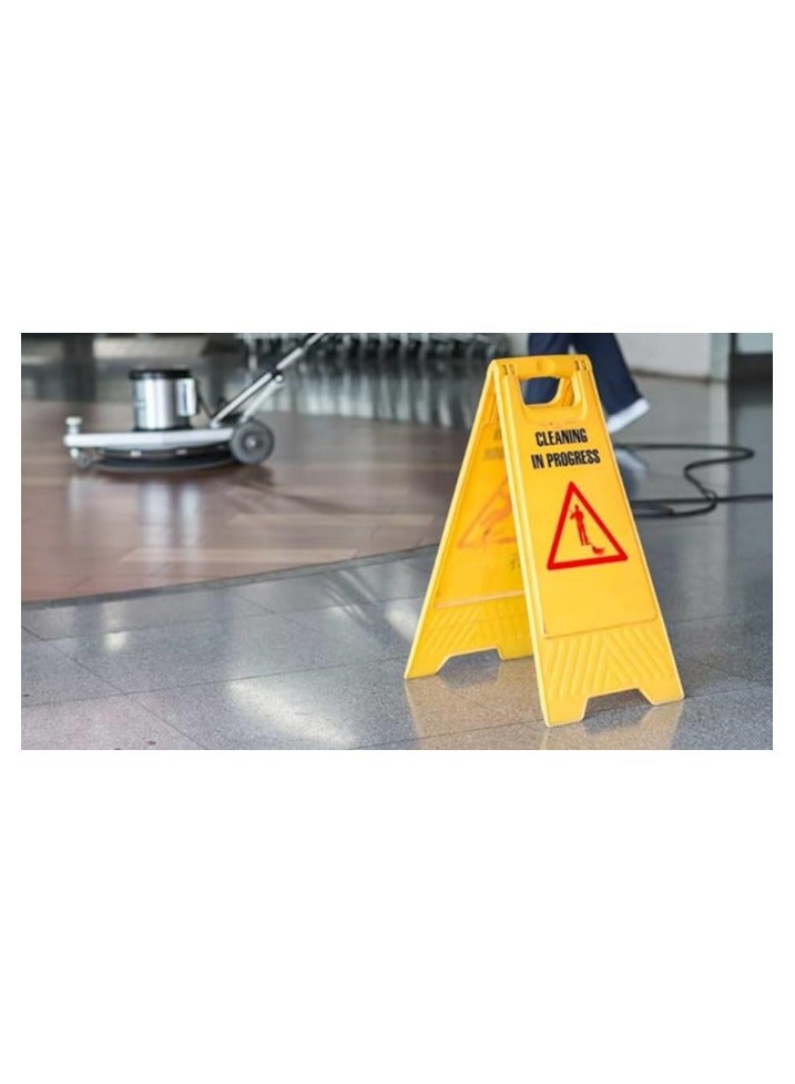 VINSTAR (Pack of 2)Safety wet floor signage & Cleaning in Progress Sign Board, Caution Wet Floor Warning Signs 2-Sided Yellow Caution Board for commercial use - Image 5