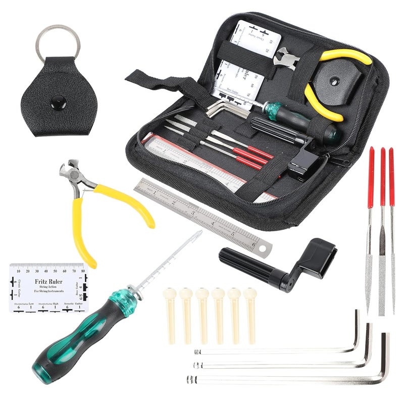 Juarez Guitar Maintenance, Set-up and Repair 23 Piece Tool Kit for Ukulele, Acoustic, Electric and Bass Guitars - Image 4