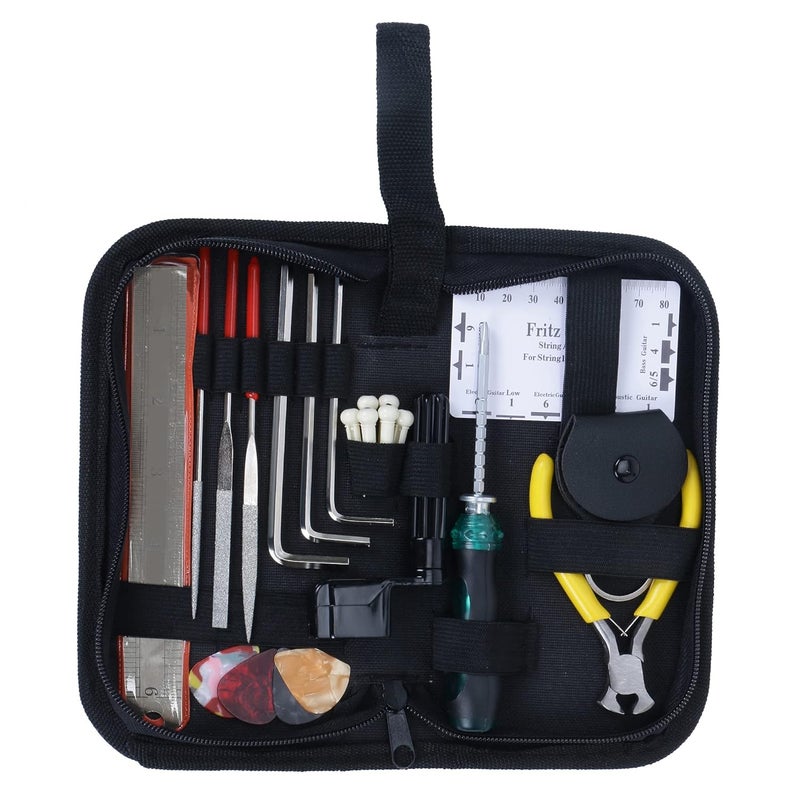 Juarez Guitar Maintenance, Set-up and Repair 23 Piece Tool Kit for Ukulele, Acoustic, Electric and Bass Guitars - Image 1
