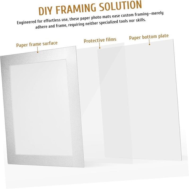 10Pcs White Cardboard Photo Frame Mats For Wall Display DIY Picture Framing - Image 5