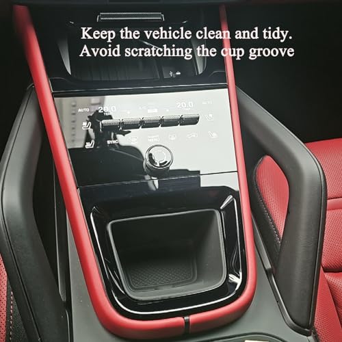 Speechn Cup Holder Coasters for Cayenne Accessories, Silicone Non-Slip Car Cup Holder Insert for Porsche 2018-2025 Cayenne Car Accessories (for Cayenne 2018-2025 Black) - Image 2
