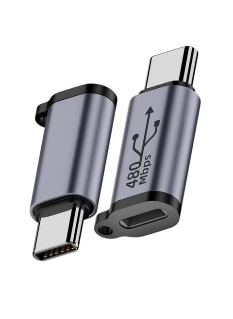 2 Pack Lightning to USB C Adapter, Black, for Charging and Data, Compatible with Type C Devices