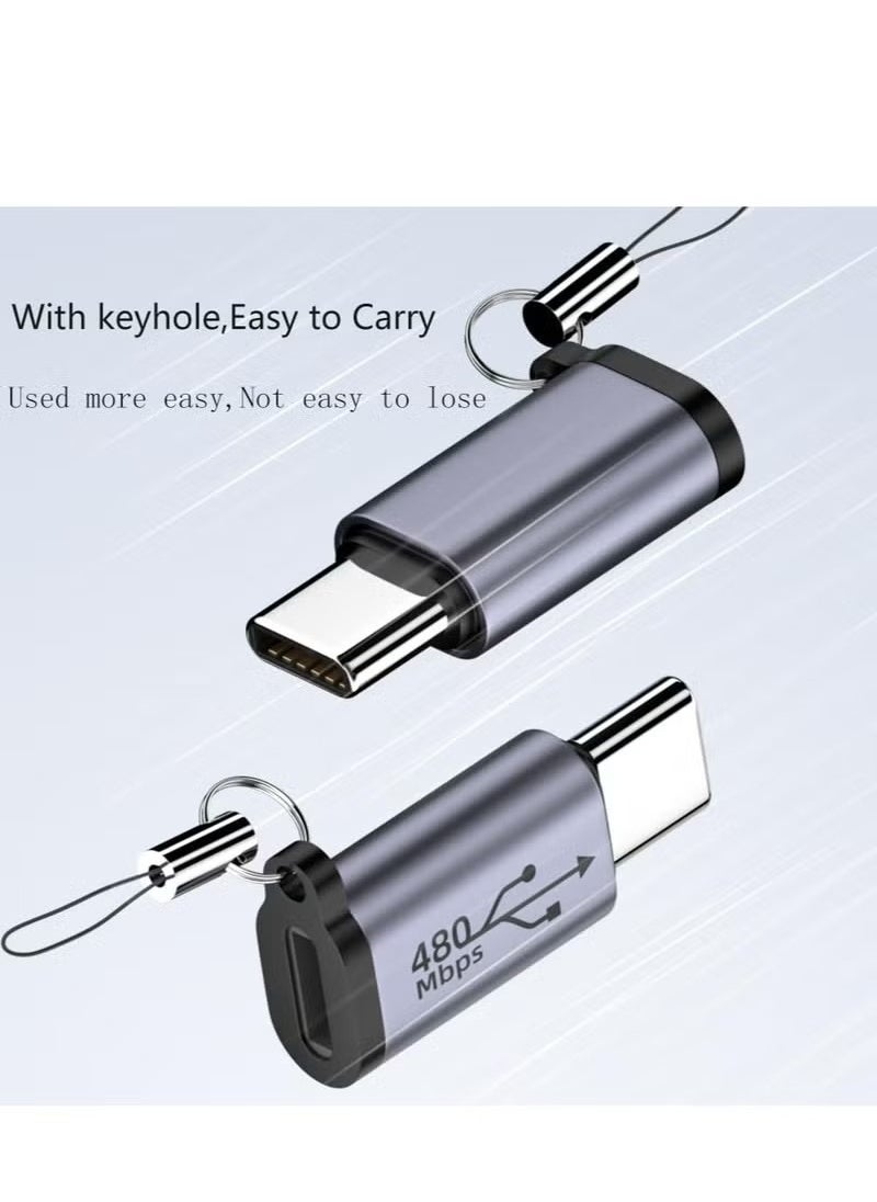 2 Pack Lightning to USB C Adapter, Black, for Charging and Data, Compatible with Type C Devices
