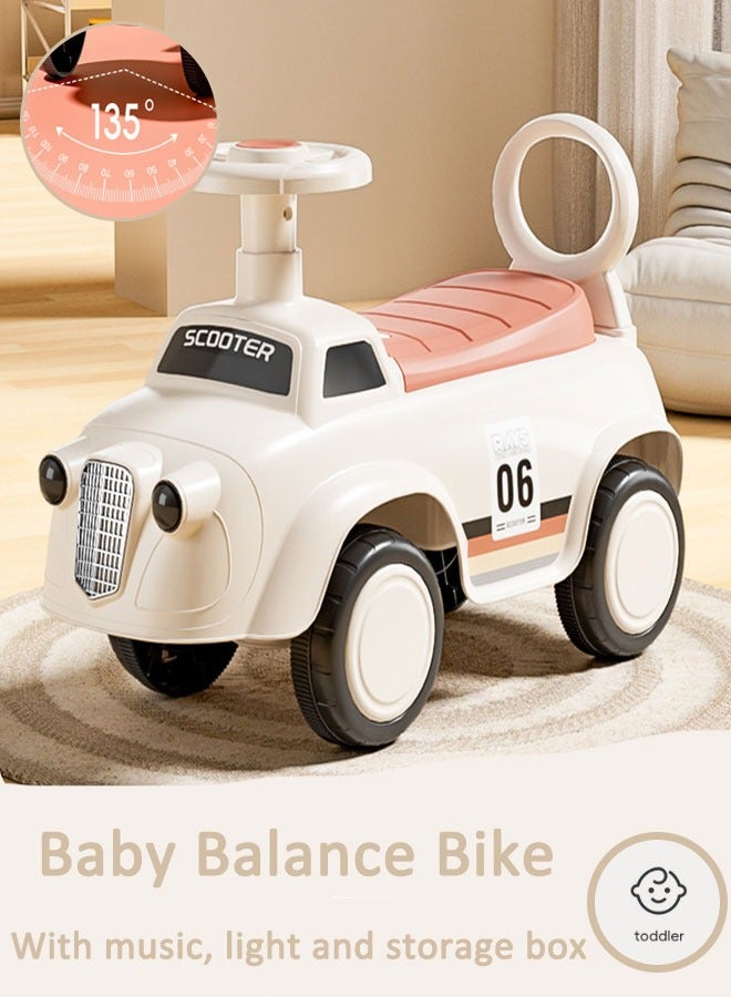 Baby Balance Bike Toys for 12-36 Months Kids Toy Boy and Girls Gifts Toddler Baby Ride on Car No Pedal with Music Steering, Horn & Under Seat Storage  - Image 1
