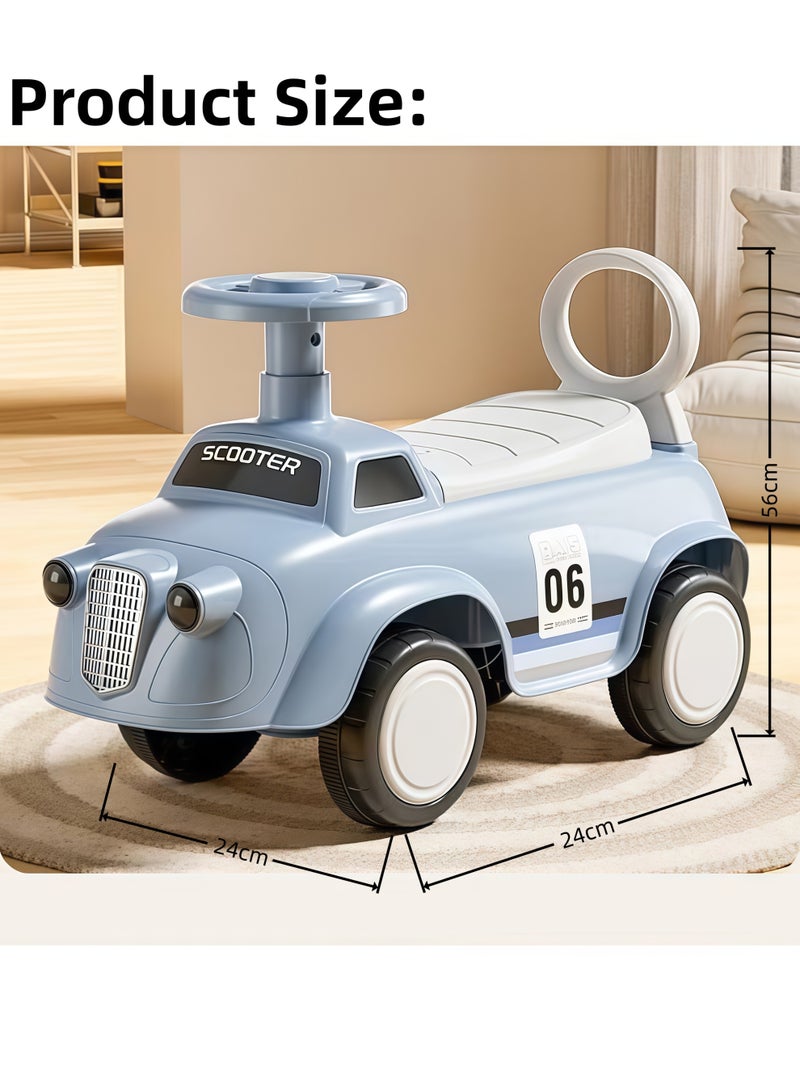 XiuWoo Push Ride-on Car - A licensed ride-on car can be used as a pushchair or walk-behind，Baby Balance Bike Toys for 12-36 Months Kids Toy Boy and Girls Gifts Toddler Baby Ride on Car No Pedal with Music Steering, Horn & Under Seat Storage（Blue） - Image 2