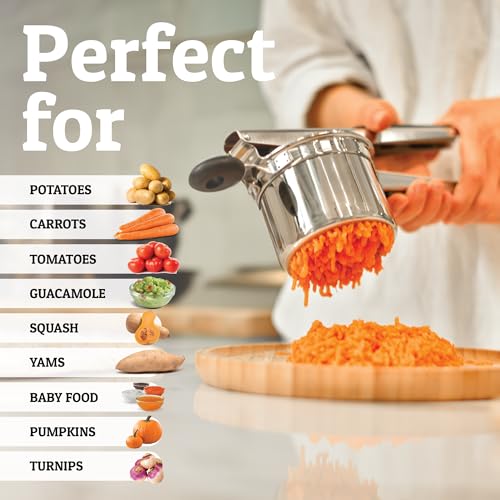 Priority Chef PriorityChef Large 15oz Potato Ricer, Heavy Duty Stainless Steel Potato Masher and Ricer Kitchen Tool, Press and Mash Kitchen Gadget For Perfect Mashed Potatoes - Everytime - Image 5