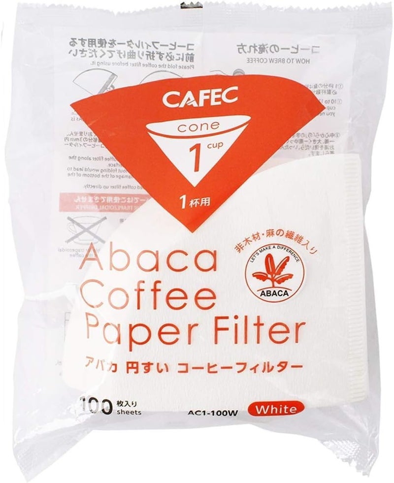 Abaca 1 Cup Paper Coffee Filter, 100-Pieces