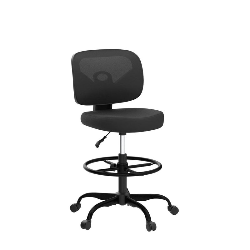 Primy Tall Drafting Desk Chair - Armless, Adjustable Height, Mesh Back, Rolling, Standing Desk Chair for Art Room, Office or Home (Black) - Image 4