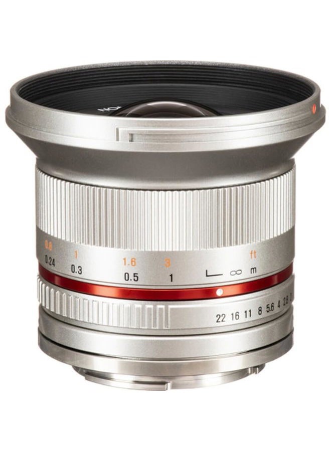 Rokinon 12mm f/2.0 CS Lens for Sony E, Silver  - Image 1