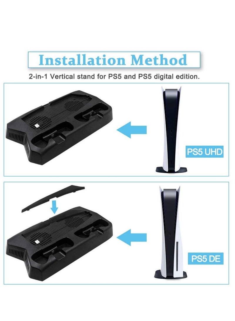 PS5 Cooling Fan Stand, Fast Charger for PS5 Dual Sense Controllers, PS5 Vertical Stand for PS5 Disc  Digital Editions - Image 4