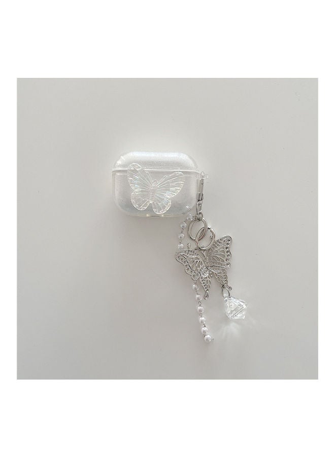 Butterfly Themed Case Cover With Chain For Apple AirPods Pro Clear