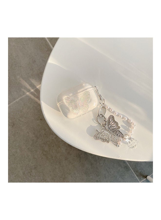 Butterfly Themed Case Cover With Chain For Apple AirPods Pro Clear