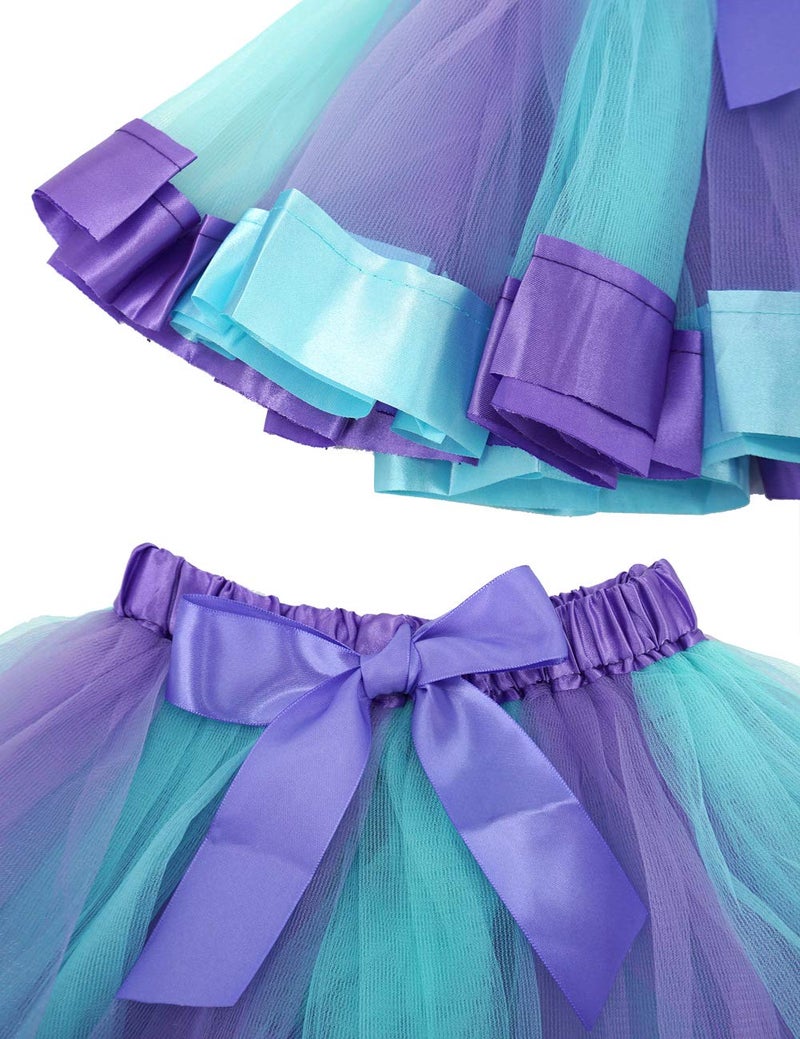 BGFKS LayeredTulle Rainbow Tutu Skirt for Newborn Baby Girls 1st Birthday Photography Outfit Sets. (Mermaid, 0-24 Months) - Image 4