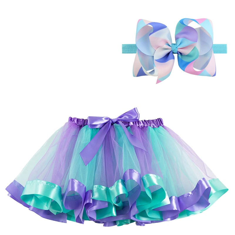 BGFKS LayeredTulle Rainbow Tutu Skirt for Newborn Baby Girls 1st Birthday Photography Outfit Sets. (Mermaid, 0-24 Months) - Image 1
