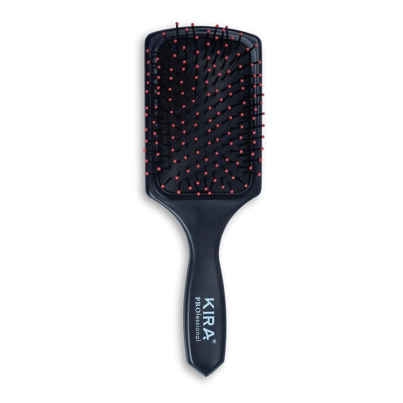 Kira Professional Brush Detangler Hair Brush Black with Soft Bristles Perfect Hair Brush for Men Women and Kids Detangler for All Hair Types Paddle Black - Image 1