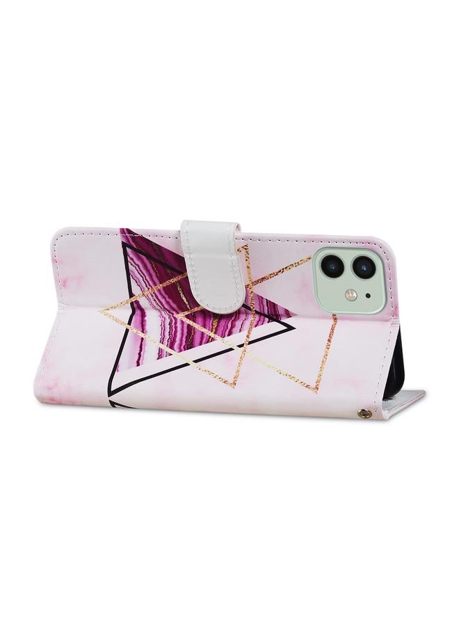 زبون جراب لهاتف iPhone 12 / 12 Pro، جراب جلدي أفقي قابل للطي بنمط مرسوم مع حامل وفتحات للبطاقات وإطار للصور - Image 5