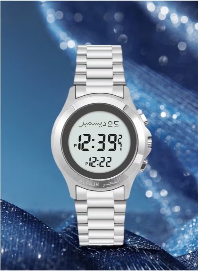 Men's Water Resistant Digital Watch WR02SW - 35 mm - Silver - Image 2