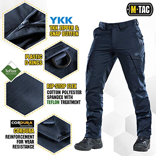 M-Tac Aggressor Flex Tactical Cargo Pants for Men – Durable Rip-Stop Cargo Work Trousers with Reinforced Knees, Stretch Fit and Outdoor Comfort (Dark Navy Blue, 28/30) - Image 3