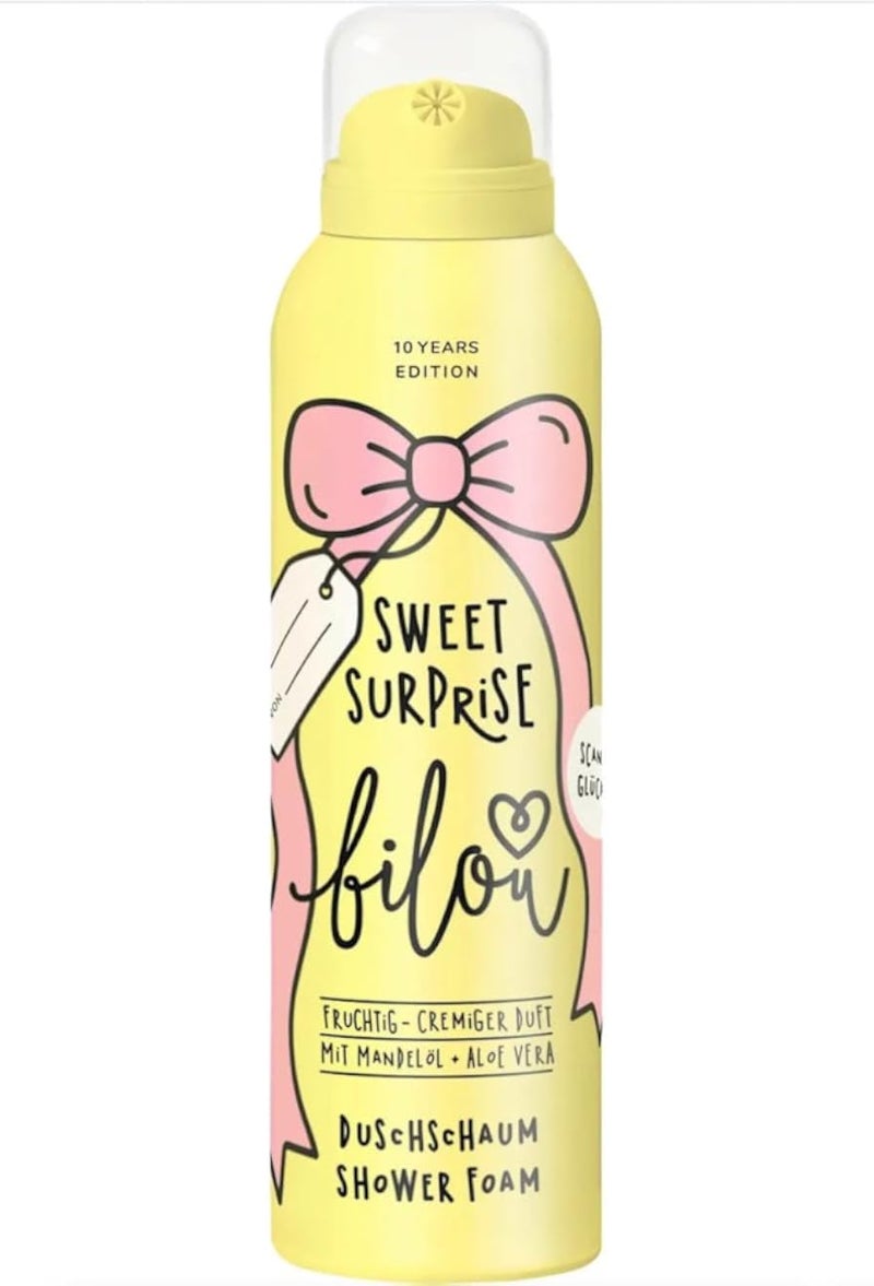 bilou Shower foam Sweet Surprise, 200 ml, Scent: fruity, floral &amp; warm With aloe vera, almond &amp; avocado oil Gentle cleaning &amp; care