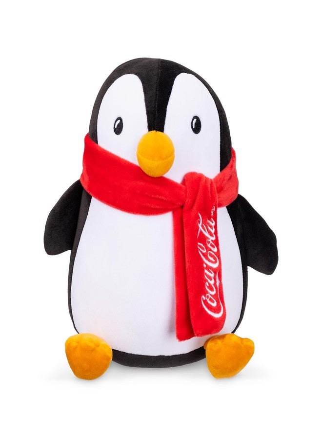 Coca-Cola 9" Penguin with Scarf Snowball Plushies, Soft, Squishy Stuffed Animal, Great Gift for Boy, Girl, Kids & Toddlers for Christmas & Birthdays, Cuddle Pillow, Dorm Bed Décor - Image 1