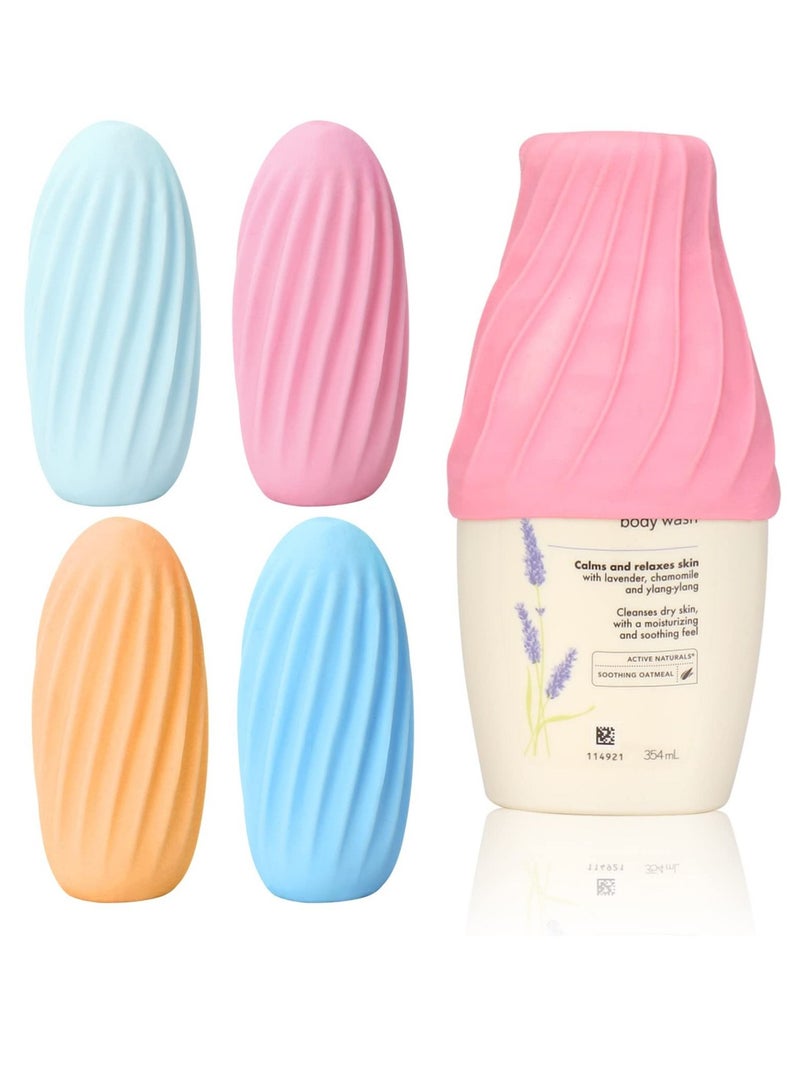 SYOSI 4 Pack Elastic Sleeves for Leak Proofing Travel, Leak Proof Sleeves for Travel Container in Luggage, Reusable Accessory for Travel Toiletries, Colorful - Image 1