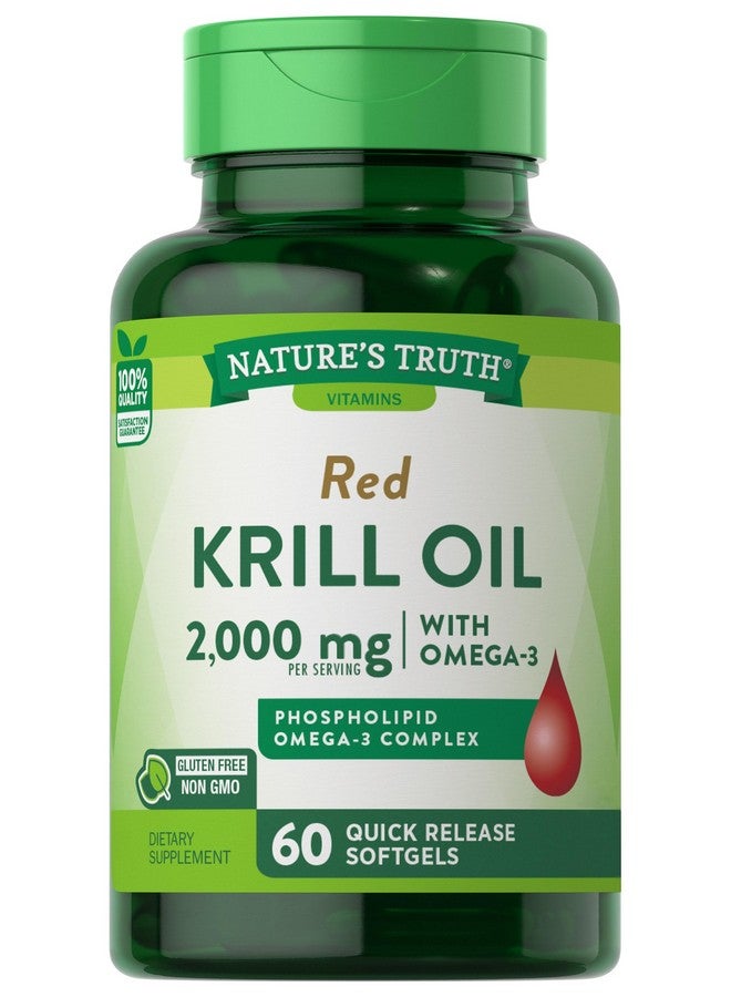 Nature's Truth Nature's Truth Krill Oil 2000mg Softgels | 60 Count | Omega-3 with EPA & DHA | Non-GMO & Gluten Free Supplement  - Image 1