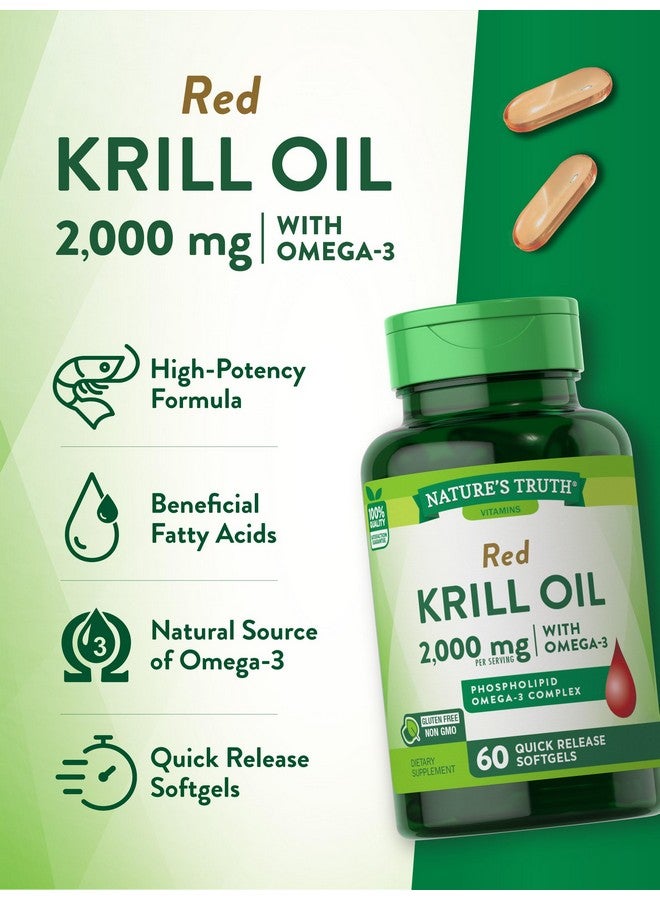 Nature's Truth Nature's Truth Krill Oil 2000mg Softgels | 60 Count | Omega-3 with EPA & DHA | Non-GMO & Gluten Free Supplement  - Image 4