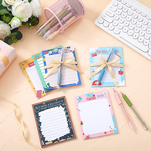 Lincia 24 Pcs Teacher Notepad with Pens Teacher Appreciation Gifts Bulk Lined Sticky Notes 30 Sheets Per Memo Pad for Christmas Office Supplies(Stylish Style) - Image 5