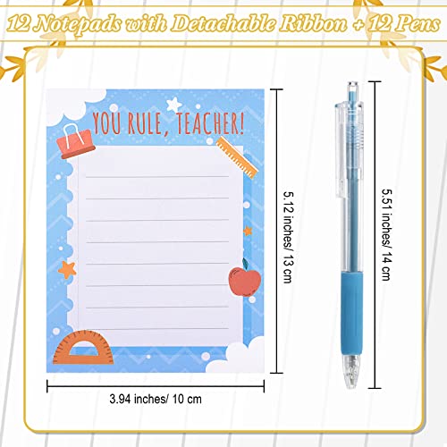 Lincia 24 Pcs Teacher Notepad with Pens Teacher Appreciation Gifts Bulk Lined Sticky Notes 30 Sheets Per Memo Pad for Christmas Office Supplies(Stylish Style) - Image 4