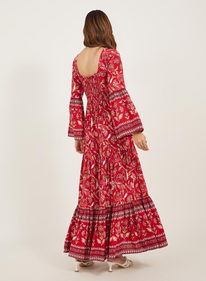 ستايلي فستان ماكسي بتصميم - وأكمام الجرس بطبعة زهور - Image 5