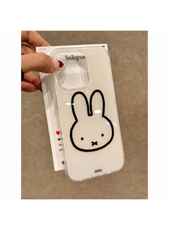 NIBEMINENT Line Miffy Rabbit Protective TPU Case Cover For iPhone 16 Plus - Image 1