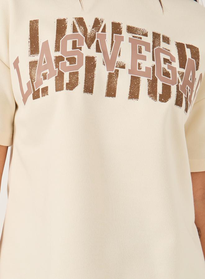 Styli Styli Slogan Print Short Sleeve Oversized T-Shirt  - Image 4