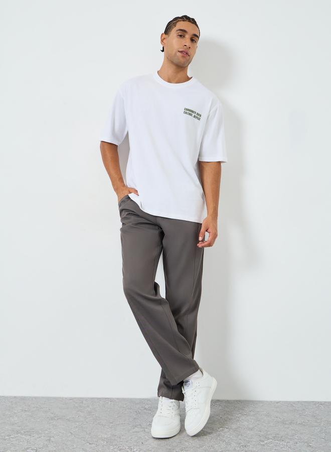 Styli Men White Oversized Slogan T-Shirt - Image 2