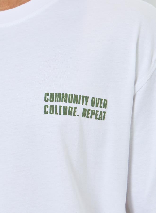 Styli Men White Oversized Slogan T-Shirt - Image 4