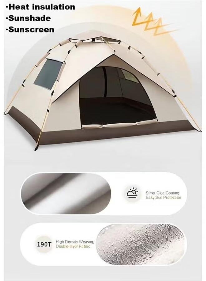 XiuWoo Instant Pop Up Tents for Camping, 3-4 Person Camping Tent Automatic 60s Setup Dome Tent, Double-Layer Waterproof Family Tent for Hiking Backpacking with Damp-Proof Mat  - Image 5