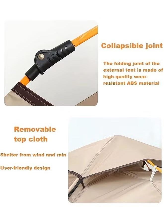XiuWoo Instant Pop Up Tents for Camping, 3-4 Person Camping Tent Automatic 60s Setup Dome Tent, Double-Layer Waterproof Family Tent for Hiking Backpacking with Damp-Proof Mat  - Image 3