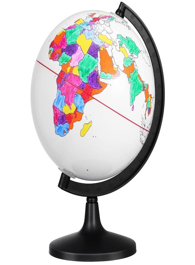 Vaguelly Diy Coloring Graffiti Blank Globe Desktop Decor Table Top Decor Diy Globe Unpainted Globe World Globe on Stand Geographic Globe Portable Globe Props Globe Decor Rewritable Textbook - Image 3