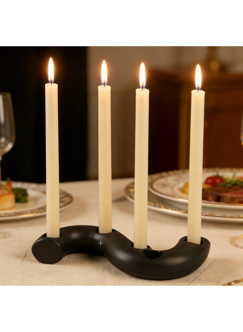 Firasa European-style simple romantic creative ceramic candlestick Ceramic Candle Holder Black Ramadan Eid premium gift Home Decor - Image 4