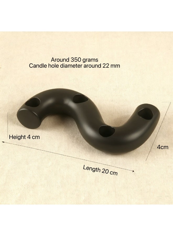 Firasa European-style simple romantic creative ceramic candlestick Ceramic Candle Holder Black Ramadan Eid premium gift Home Decor - Image 3