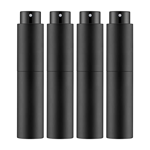 Tekson 4PCS 10ML Perfume Atomizer Travel Refillable Cologne Containers Dispenser Spray Empty Bottle for Mini Sprayer Size Black - Image 1